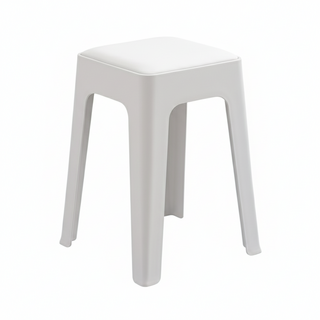 【好的家居】簡約質感方凳 可疊放 免安裝方凳 塑膠椅 塑料凳子 休閒椅, 白A8, 1件