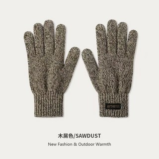 GOLOVEJOY 男款 針織羊毛 手套 秋冬款 保暖 戶外 騎車 防風 防寒 1木屑色 觸屏功能可能不靈敏