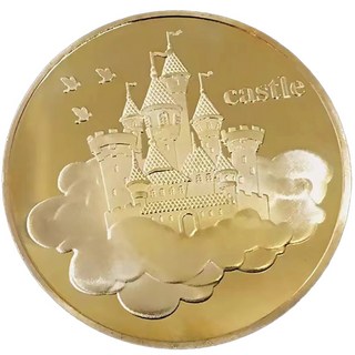 牙仙子金幣 星座金幣 鍍金紀念幣 兒童換牙禮物 許願幣 20款, 城堡-牙仙子金幣, 1個