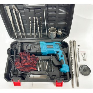 260D 重載款 三用電錘 (電鑽/電錘/電鎬) 輕巧強勁動力, 1個, 【28型三用安全離合款】豪華套裝+塑盒