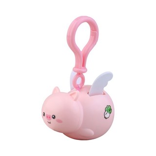 迷你大聲公喇叭吊飾 抖音同款錄音鑰匙圈, 【拉線吊飾】小豬, 1個