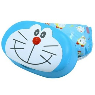 日本進口哆啦A夢濕紙巾盒，可愛造型，保持濕潤，寶寶清潔好幫手，附贈哆啦A夢濕紙巾, 1個, 藍色