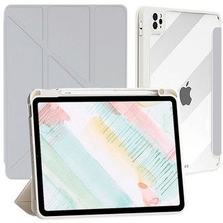 태블리 클리어쉴드 애플펜슬 수납 아이패드 케이스, 웜그레이, 1개