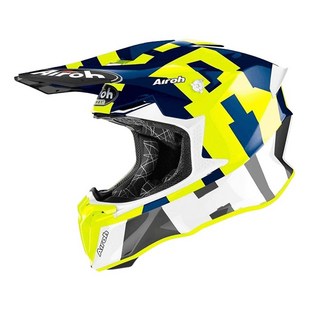 AIROH TWIST 2.0 義大利品牌 雙D釦越野全罩安全帽 #28 亮藍/螢光黃, #28 亮藍/螢光黃,小帽體M(先確定尺寸現貨再下單)