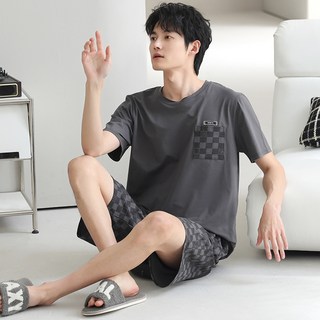 ANYOU 남자 루즈핏 반팔 잠옷 모달 소재 쿨링 잠옷세트