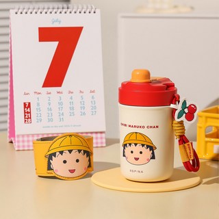 壹灣出貨 草莓熊 櫻桃小丸子 陶瓷保溫杯 咖啡杯 隨身杯 雙飲水壺 防漏水杯 提提杯 喝水杯 禮物, 1個