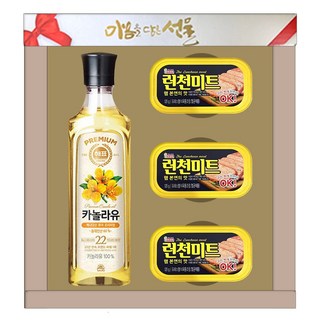설추석 마음4p (카놀라유+런천미트) 햄선물세트, 마음담은선물세트4P (카놀라유1+런천미트3), 1세트