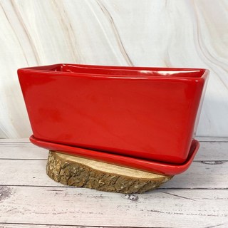 極簡風釉彩長花槽, #1024 紅色, 1個