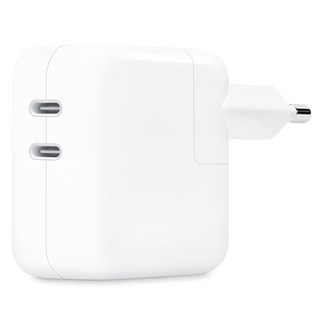 Apple 35W 듀얼 USB-C 포트 전원 어댑터 MW2K3KH/A, 화이트, 1개