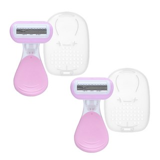 저자극 휴대용 미니 면도기 콤팩트 여행용 여성 제모기 핑크, 2개, 1개입