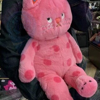 KP精選 爆款貓咪抱枕 可愛波點貓娃娃 貓貓靠枕 貓公仔 毛絨玩具 絨毛玩偶 貓咪娃娃, 斑點貓咪黑色掛件,約13CM