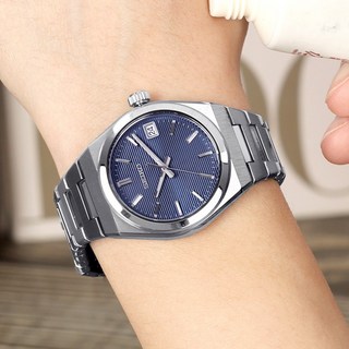 세이코 사파이어 미들 사이즈 라운드 블루 아날로그 여자 메탈 시계