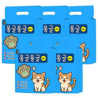 마마쇼 고양이모래 몽글몽글 두부모래 모음, 5개, 10L, 녹차향