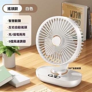 立式搖頭夾式多功能USB電風扇：新北出貨，五年保固，手持/循環/製冷多用途, 白色【自動搖頭+保固五年】