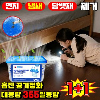 [먼지 제거 스타] 1/1+1 다용도 먼지 흡착 마법 박스 냄새 강력 먼지 제거 퇴치 매직 박스 가정용 청소기 흡청 공기 청정 정화제 멀티클리너 탈취제, 2개, 350ml