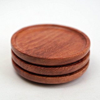 【自在坊茶具】圓形黑檀/花梨木實木杯墊 茶杯墊 防燙墊 茶具配件, 圓形花梨木杯墊, 1個