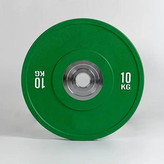 HOME GYM 競技全膠槓片 高彈力無異味加厚橡膠 多種重量選擇, 綠色, 1個, 10kg