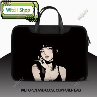 日向雛田筆記本電腦包手提華為matebok游戲本15點6寸大容量收納包 筆電包 電腦包 KP, 1個, DNE381 (7)-BB黑【抗摔抗震】,15.6英寸【優質皮革】