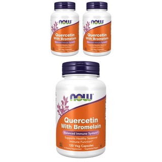 NOW Foods 鳳梨酵素槲皮素素食膠囊, 120顆, 3罐