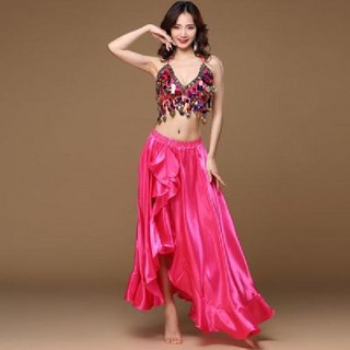 여성사교 댄스복 라틴 바지 사교 상의 벨리댄스 공연 여성용 브라 스커트, J. 로즈레드투피스