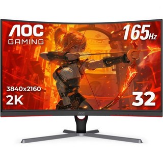 AOC CQ32G3SE 32인치 곡선 게이밍 모니터 2K QHD 2560x1440 1000R 165Hz 1ms AMD FreeSync Premium 3년 무결점 보증 검정, G5 – 165Hz, 32-inch, Curved QHD