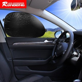 RUNDONG 銀膠布前窗遮陽板 汽車遮陽板 車用遮陽 車內遮陽 汽車防曬 汽車隔熱, 1個, 黑色