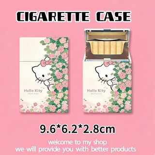 卡通圖案香菸盒 菸收納盒 便攜 粗細 多圖可選 香菸盒 11*6.1*1.8cm, 花叢KT-粗支, 1個