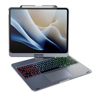 Doqo 아이패드 에어 13인치(M3/M2) 및 아이패드 프로 13인치 (M4) 아이패드 프로 12.9인치(6세대/5세대/4세대/3세대)용 키보드 케이스 멀티 터치 트랙패드