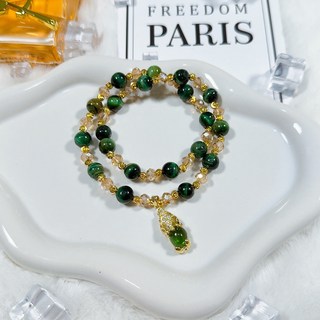 天然虎眼石貔貅手鍊高級感雙鏈水晶手串女款天然送閨蜜生日禮物