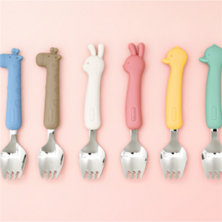 에디슨 실리콘 스포크 유아 스푼포크, 오리옐로우, 1개