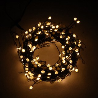 HK sell 2세대 씨드 와이어 줄전구 폭죽 트리등, 15m 900구(일반어댑터), 블랙와이어 전구색, 1개