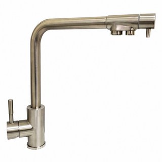 蝴蝶衛浴 LF無鉛認證 304不鏽鋼三用水龍頭 前開式 冷熱水 逆滲透淨水 無鉛飲水龍頭, 1個, 主體+固定配件+六角板手