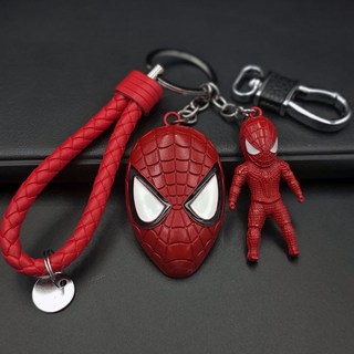 漫威 復仇者聯盟 鋼鐵人 蝙蝠俠 鋼鐵人鑰匙圈吊飾, 蜘蛛俠紅色面具紅色人偶+紅, 1個