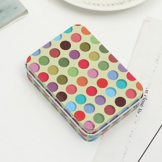 嗨購 創意長方形馬口鐵收納盒 糖果飾品包裝鐵盒 禮品卡片包裝盒, 1個, 淺圓點