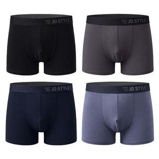 제임스딘 남성 아웃밴드 순면드로즈 사각팬티 4매입