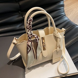 多功能斜挎包 手提水桶包 質感百搭 時尚簡約, 米白色