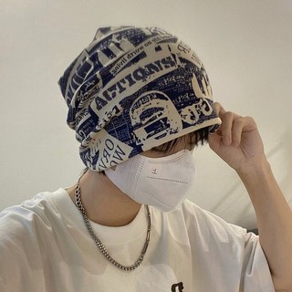 【做舊元素】帽子男潮秋冬新包頭帽韓版ins潮牌睡帽時尚男士跑步套頭帽堆堆帽