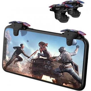 Newseego PUBG 게임 컨트롤러 트리거 ， 1쌍 새로운 버전 스마트폰 게임패드 큰 두께 민감한 조준 슛 iOSAndroidBlack용., Black