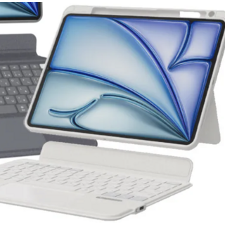 eip Magnetix 2 iPad 保護套 鍵盤組 輕巧防摔 磁吸式 觸控板 7色背光, 白色, 1個, eiP Magnetix 2 可拆式鍵盤(iPad A16)
