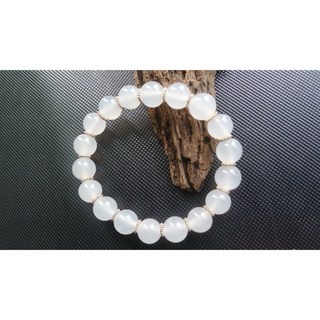 【畫意坊】天然白玉髓手鏈，瑪瑙水晶圓珠，台灣現貨，手工單圈手環，本命年閨蜜禮物