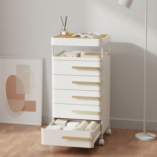 리빙코아 이동식 수납 서랍 트롤리 정리함, 5단