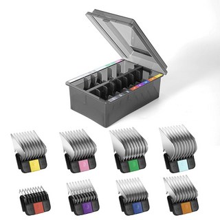 FuzzyFix 전문 동물 스테인리스 스틸 부착 가이드 빗 세트 A5 탈착식 #10 #15 #30 칼날 개 클 대부분의 반려동물 개 고양이 말 와 호환 가능