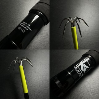 【ZOOM】現貨 輕量軟絲搭鉤 300/30 400/36 玉柄伸縮式六爪輕量設計 花枝 軟絲 花軟 防波堤 堤防, 黑色