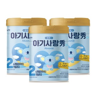 25년 리뉴얼 용량 UP 아기사랑수 2단계 800g X 3캔 6개월이후부터 첫돌까지