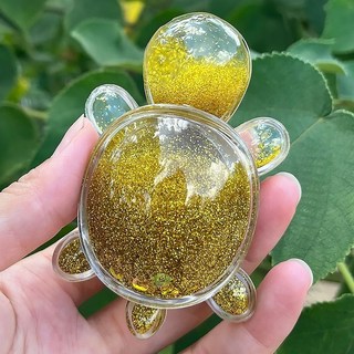 鎏金烏龜對對碰 彩色小龜龜 烏龜擺件 8.6CM, 金色[夢幻流沙],[1個裝]獨立盒裝