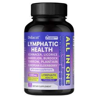 림프계통 보충제 - 에키네시아 뿌리와 민들레 함유 순수 식물성 포뮬라 천연 허브 추출, 2개, 60회분