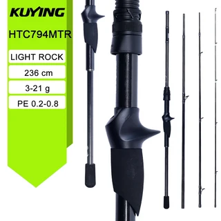 쿠잉 한게츠 4단 스피닝 캐스팅 낚싯대 7'9" 236cm 여행용 루어 미니 포켓 록 패스트 액션 카본 2-8lb, 02 HTC794MTR(Casting)