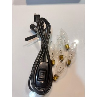 鹽燈線 鹽燈專用電線 台灣製造 三段式保險絲鹽燈電線 E12燈頭 180cm加粗電線, 三段式保險絲電線配10 W5顆, 1個