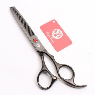 인디컷 강아지 숱 비숑 귀털가위 실버라인 애견 곰돌이컷 요술가위, N. 6.5인치 검은색 이빨 가위