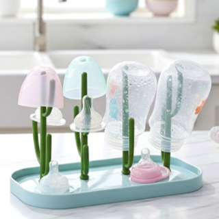 리빙다이스 공간절약 깔끔보관 젖병 건조대, 그린, 1, 단품
